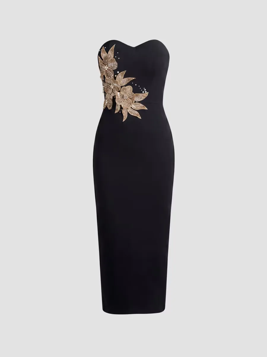 Shailene Strapless Midi Dress by Dress the Population