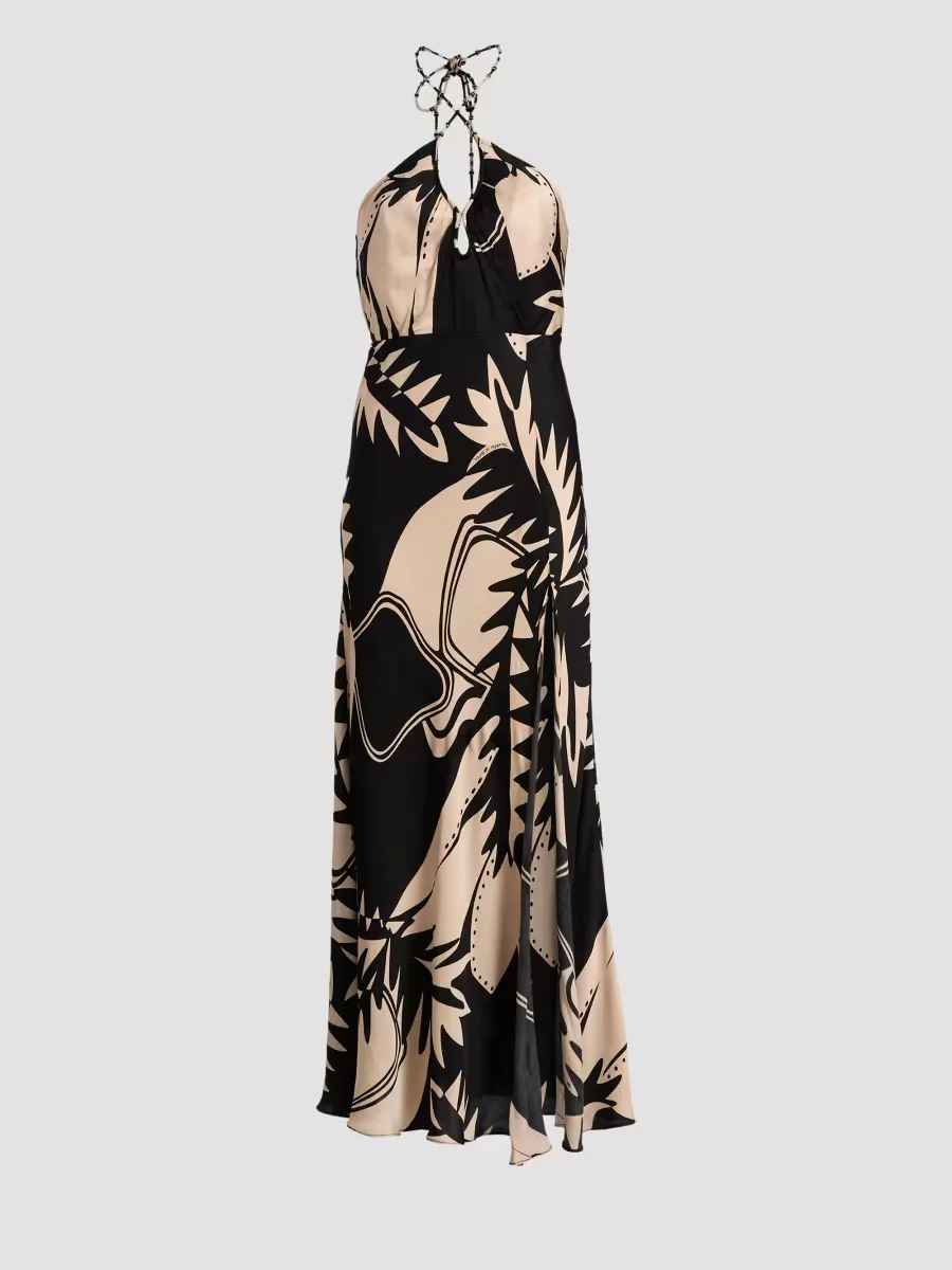 Stella Floral Halter Maxi Dress