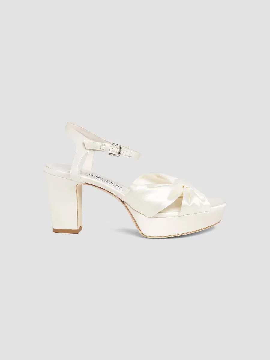Heloise 80MM Leather & Satin Platform Sandals
