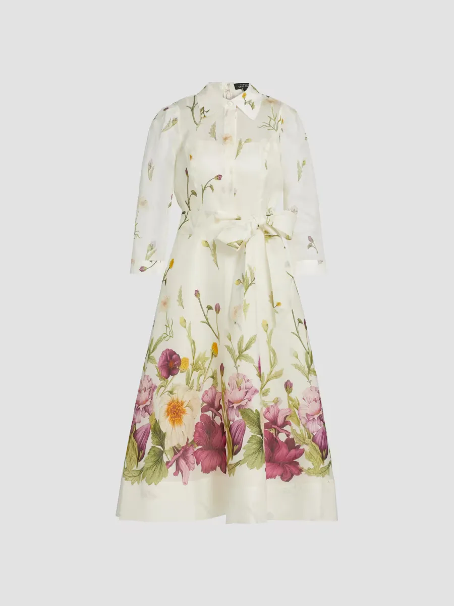 Teri Jon by Rickie Freeman Floral Button-Front Cocktail Dress by Teri Jon