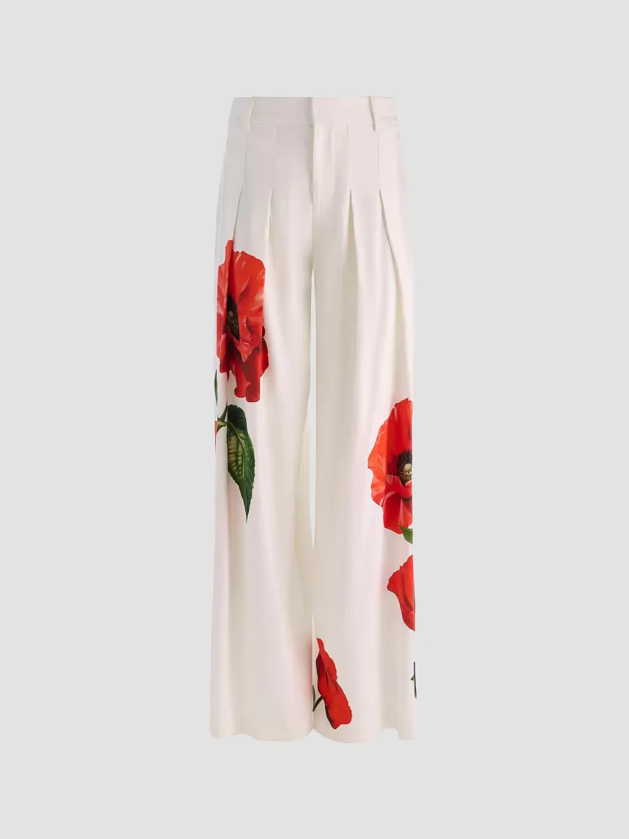 Blaire Pleated Linen-Blend High-Rise Pants by Alice + Olivia