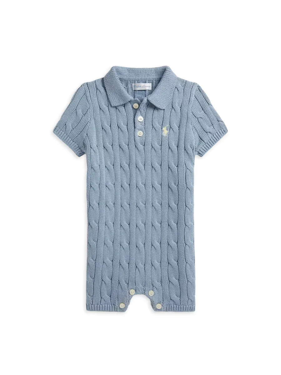 Cotton Cable-Knit Shortall by Polo Ralph Lauren