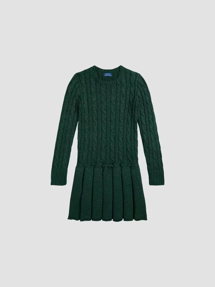 Metallic Cable-Knit Cotton Sweaterdress by Polo Ralph Lauren