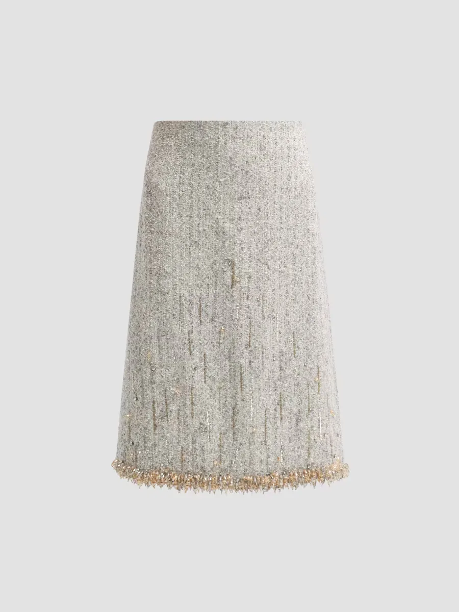 Edith Tweed Knee-Length Skirt