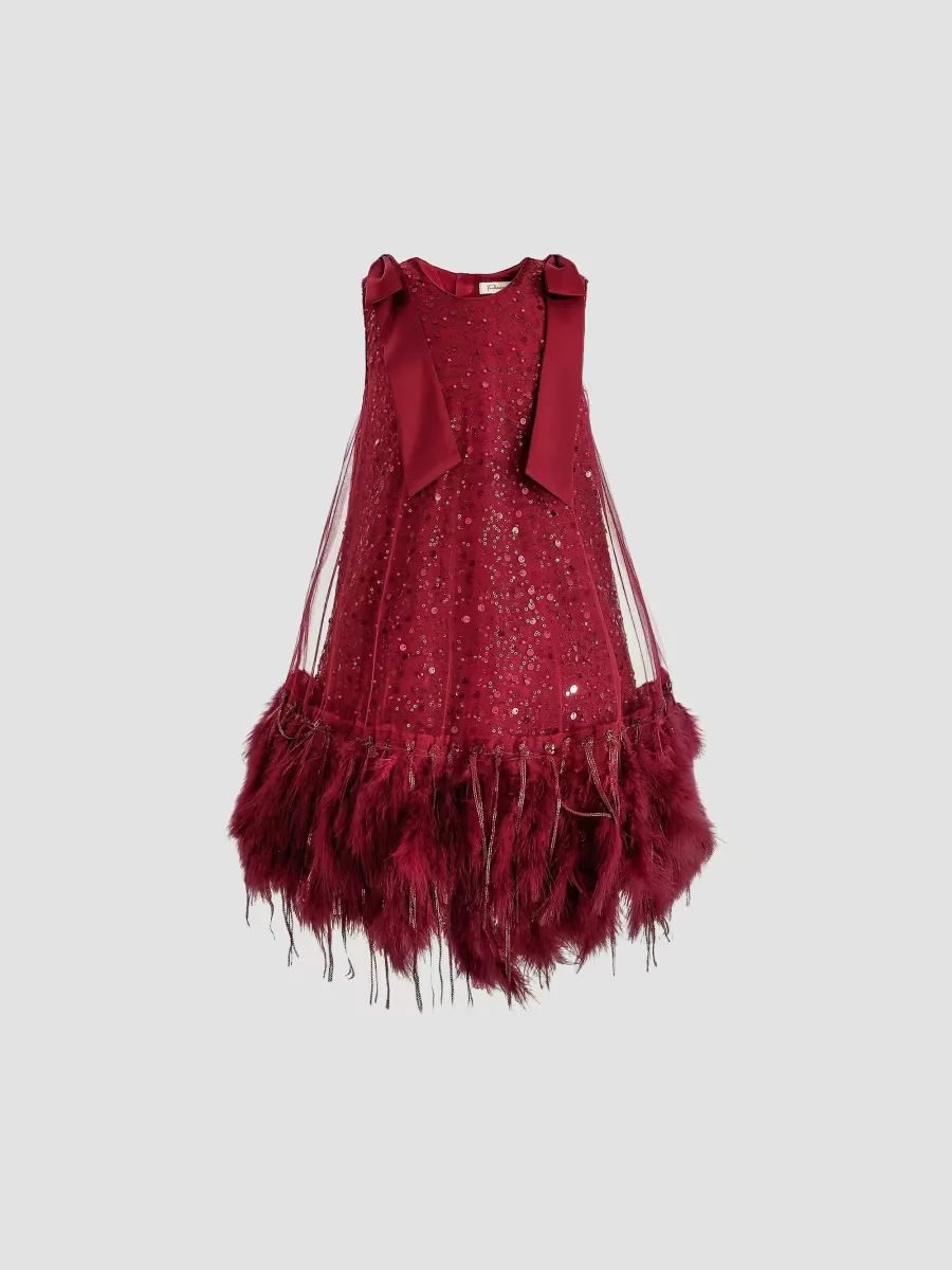 Sequin Feather Dress by Tulleen
