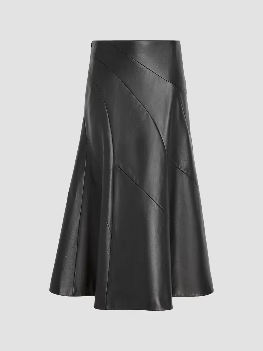 Kenza Leather A-Line Midi Skirt by Proenza Schouler