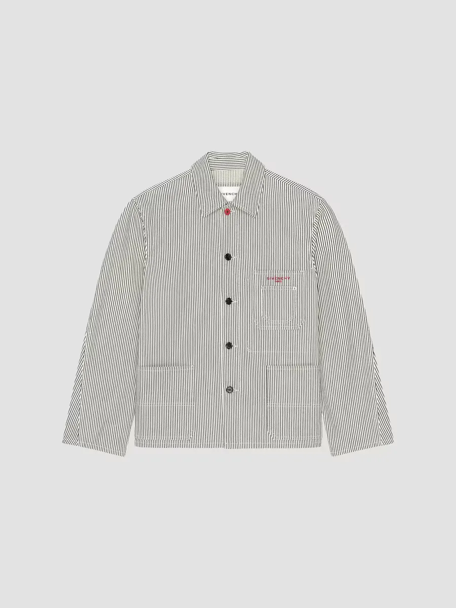 Couture Seam Striped Jacket in Denim by GIVENCHY