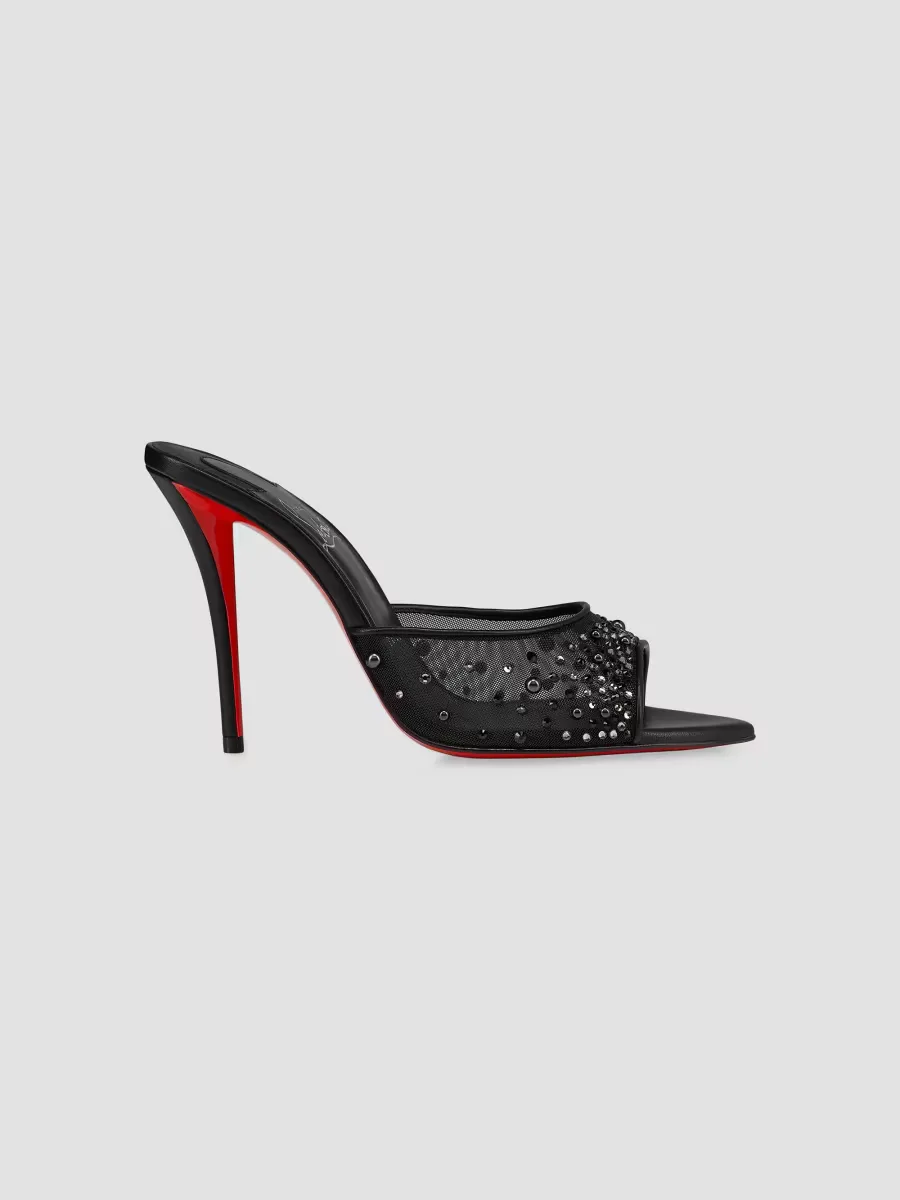 Miss Z Degrasstrass Perla Mesh and Leather 100MM Mule Sandals