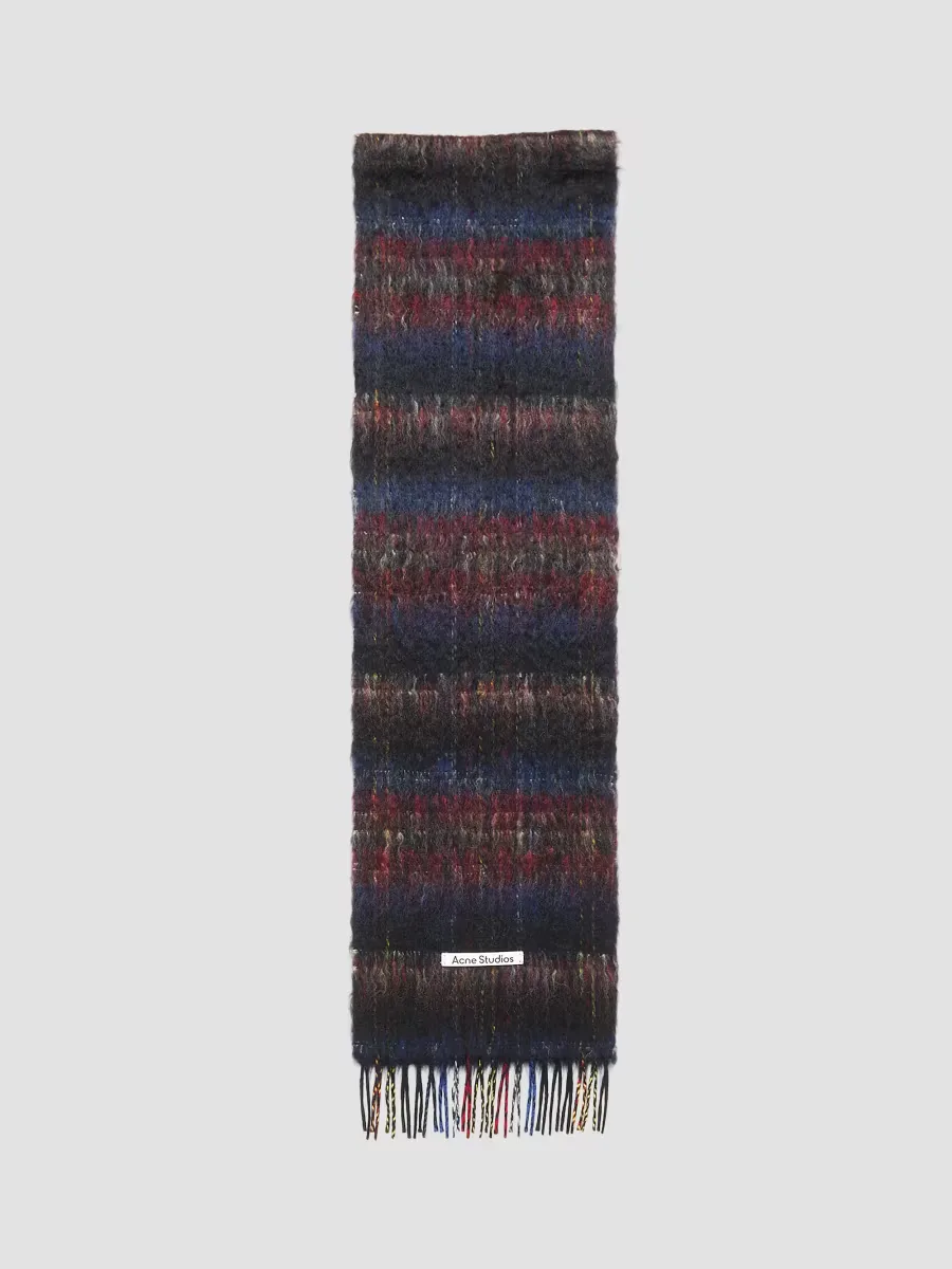 Vibot Plaid Mohair-Wool-Blend Fringe Scarf by Acne Studios
