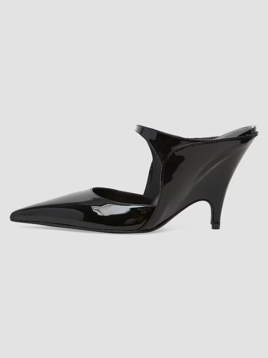 Jasir 95MM Patent Leather Stiletto Mules by Ferragamo