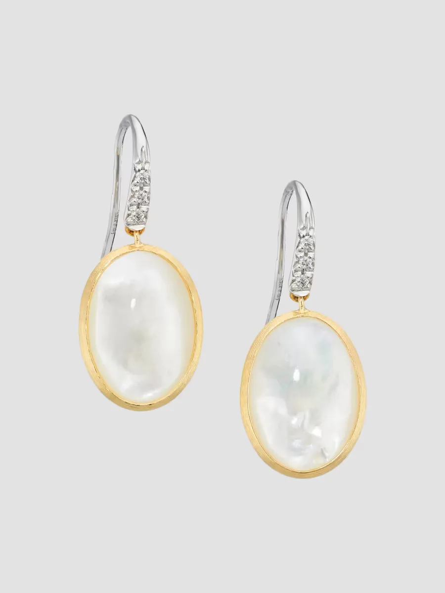 Siviglia Two-Tone 18K Gold, Mother-Of-Pearl & 0.05 TCW Diamond Drop Earrings