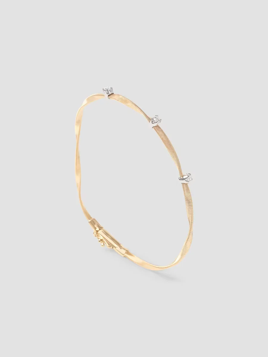 Marrakech Two-Tone 18K Gold & 0.15 TCW Diamond Coil Bangle by Marco Bicego