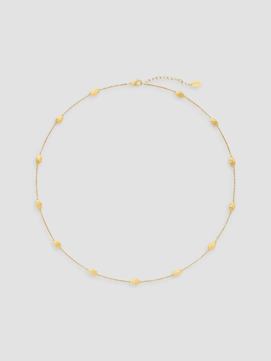 Siviglia 18K Yellow Gold Small Bean Station Necklace