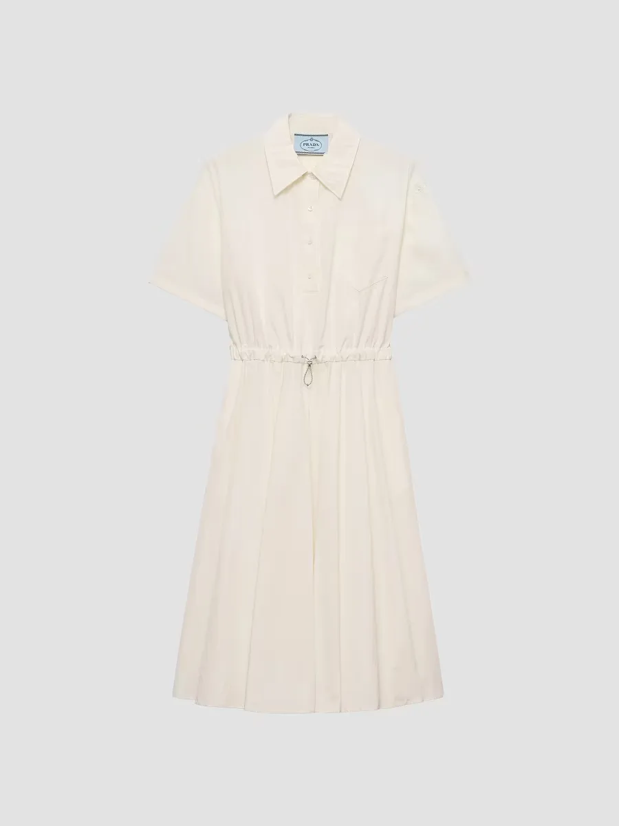 Short-Sleeved Technical Pong Dress by Prada