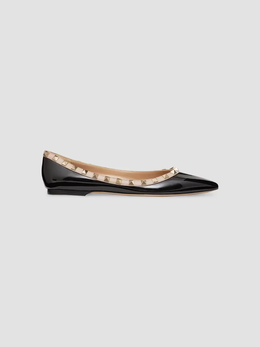 Patent Rockstud Ballet Flats by Valentino