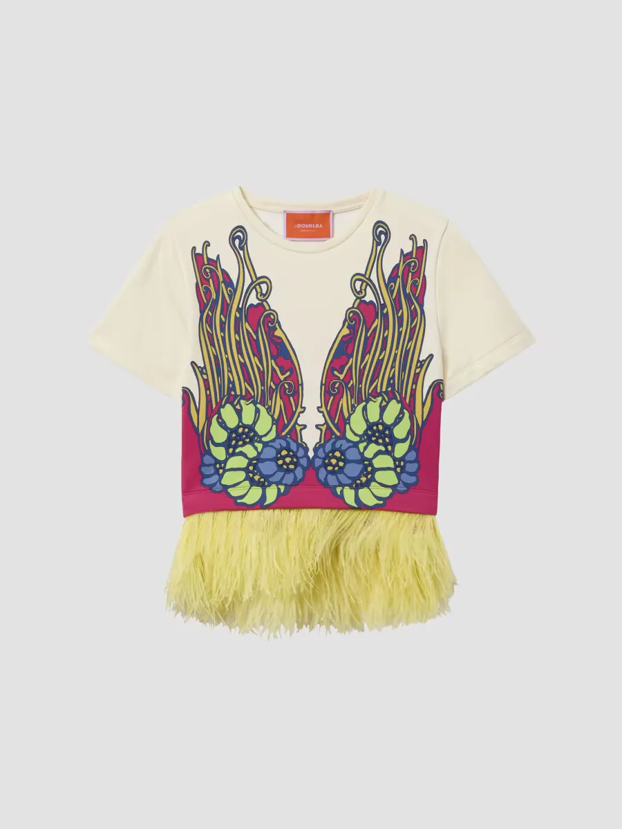 La Scala Tee with Feathers by La Doublej