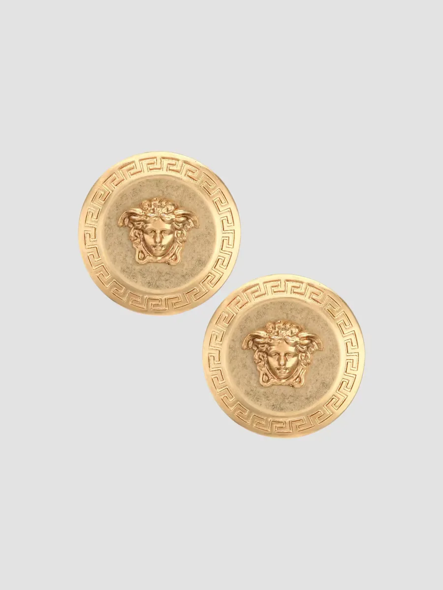 Tribute Goldtone Button Earrings by Versace