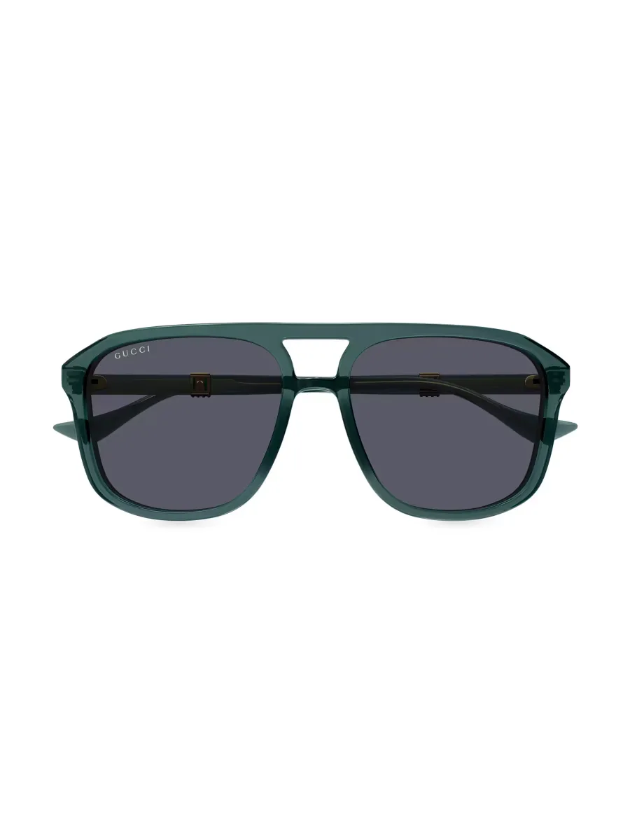 Running Web GG1494S 57MM Navigator Sunglasses by Gucci