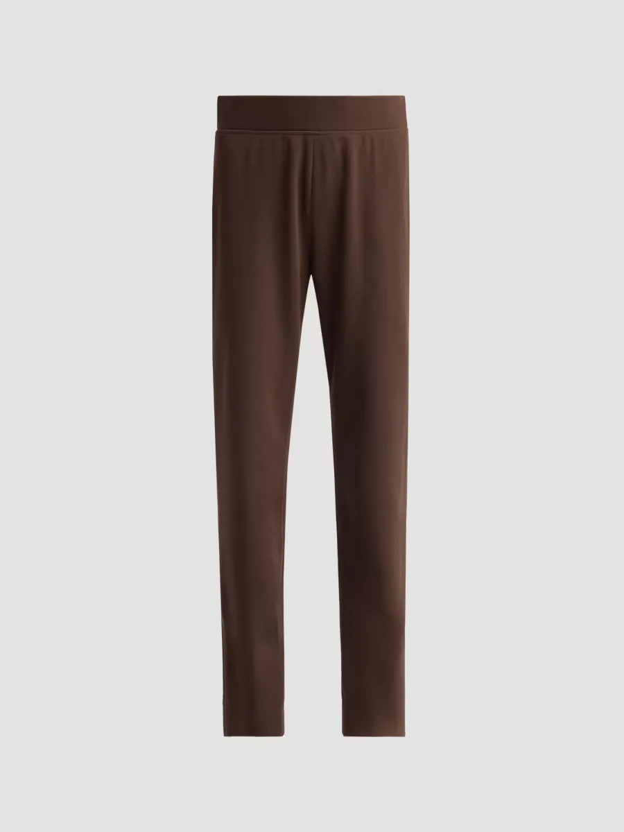Stretch Deco Crepe Straight-Leg Pants by Ming Wang