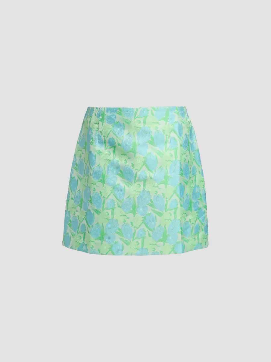 Kels Floral Jacquard Miniskirt