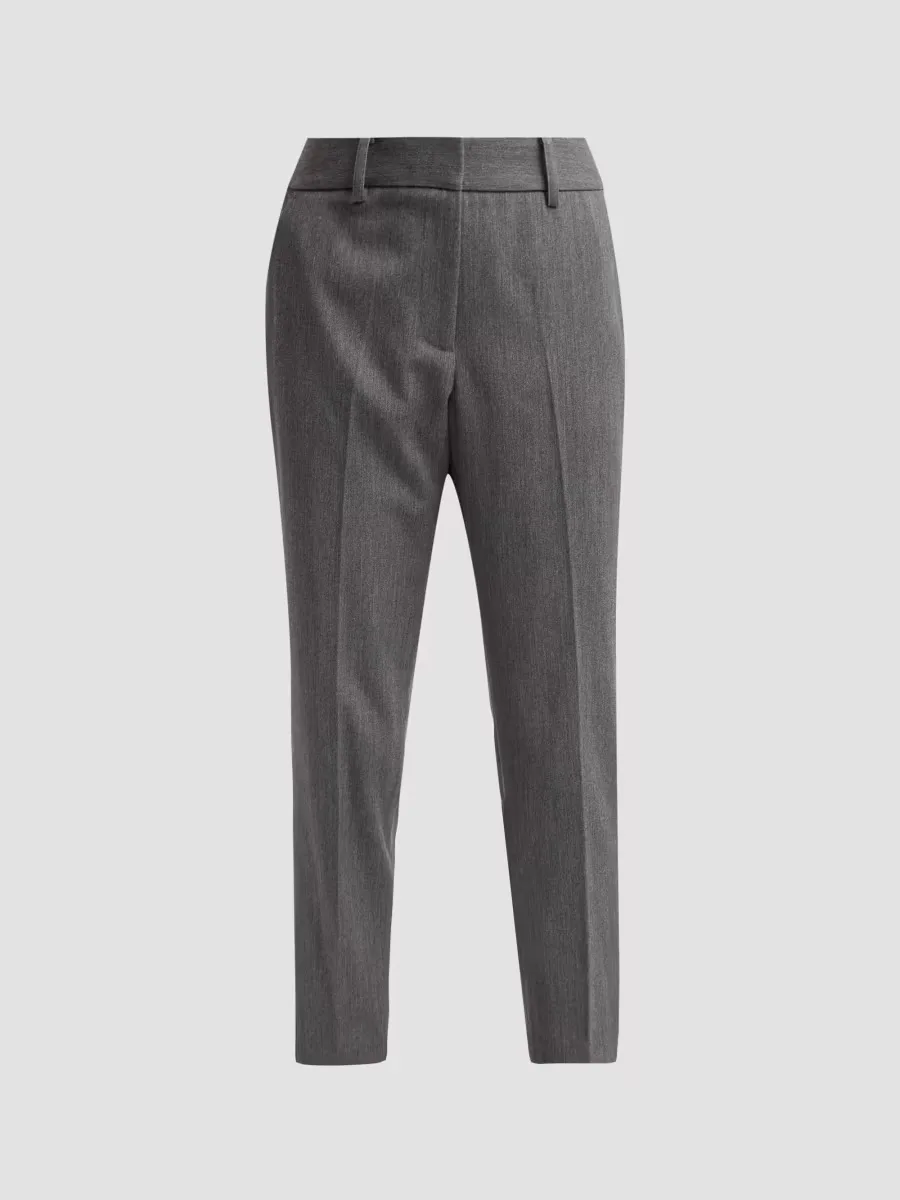 Nicola Tapered-Leg Crop Pants by Milly