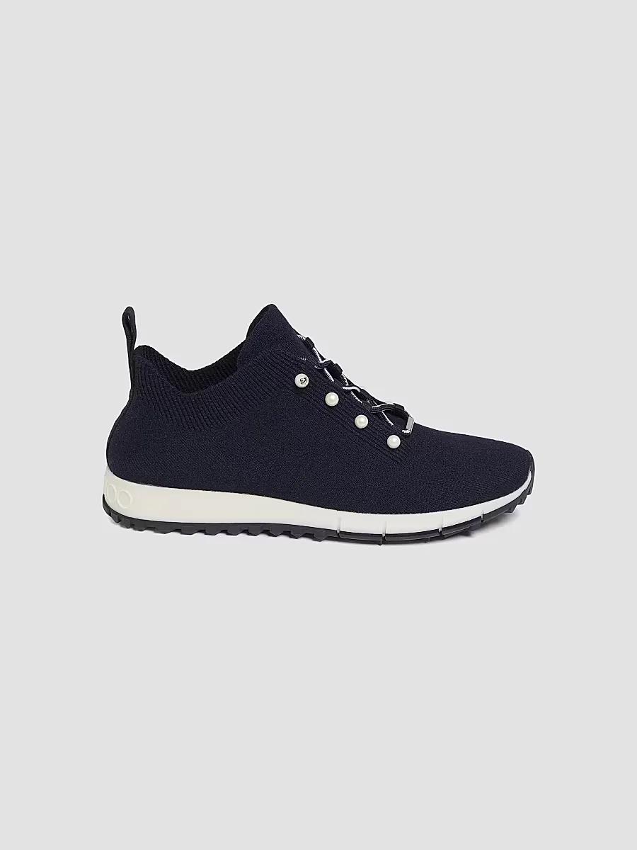 Veles Knit Imitation Pearl-Embellished Sneakers by Jimmy Choo