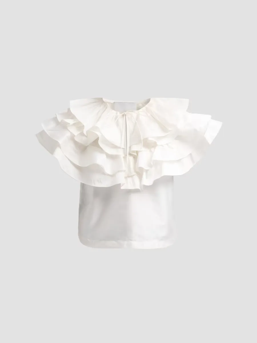 Linda Taffeta Cape Top