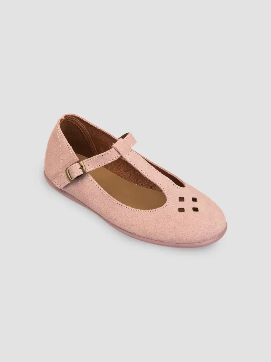 Suede T-Strap Flats by Elephantito