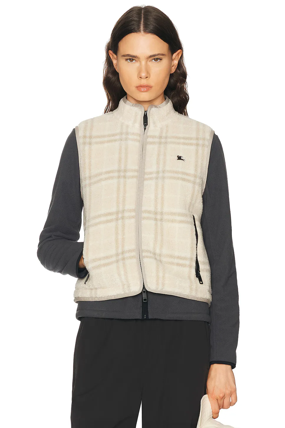 Genevieve Fleece Check Vest by Burberry