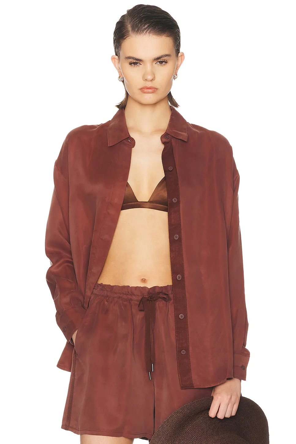 Sunkissed Cupro Button Down Shirt by Beyond Yoga
