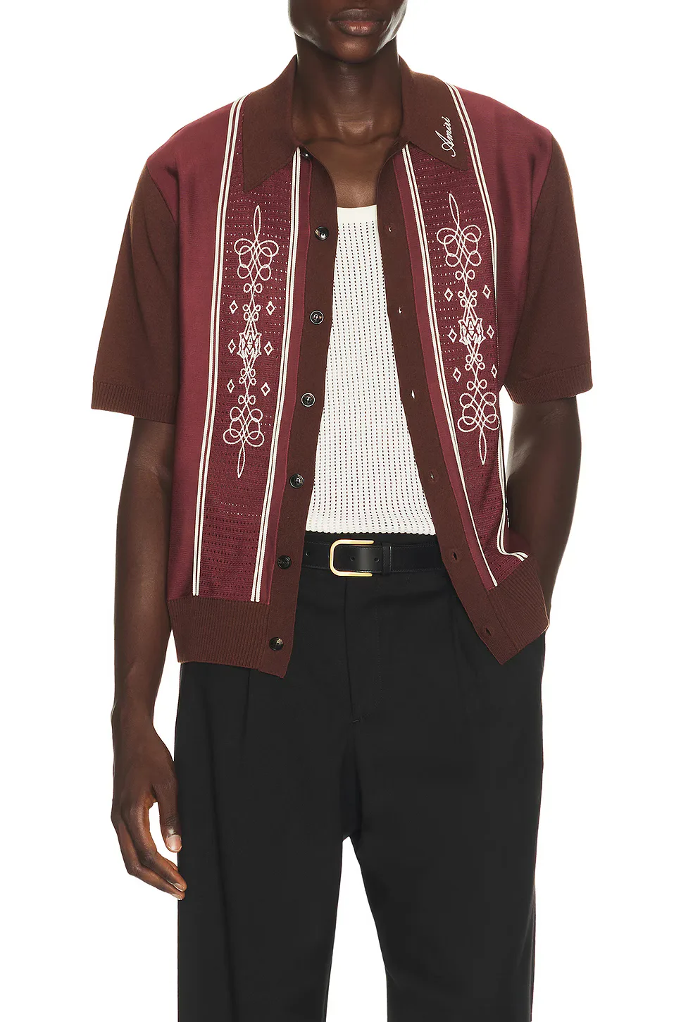 Ma Paneled Knit Shirt by AMIRI