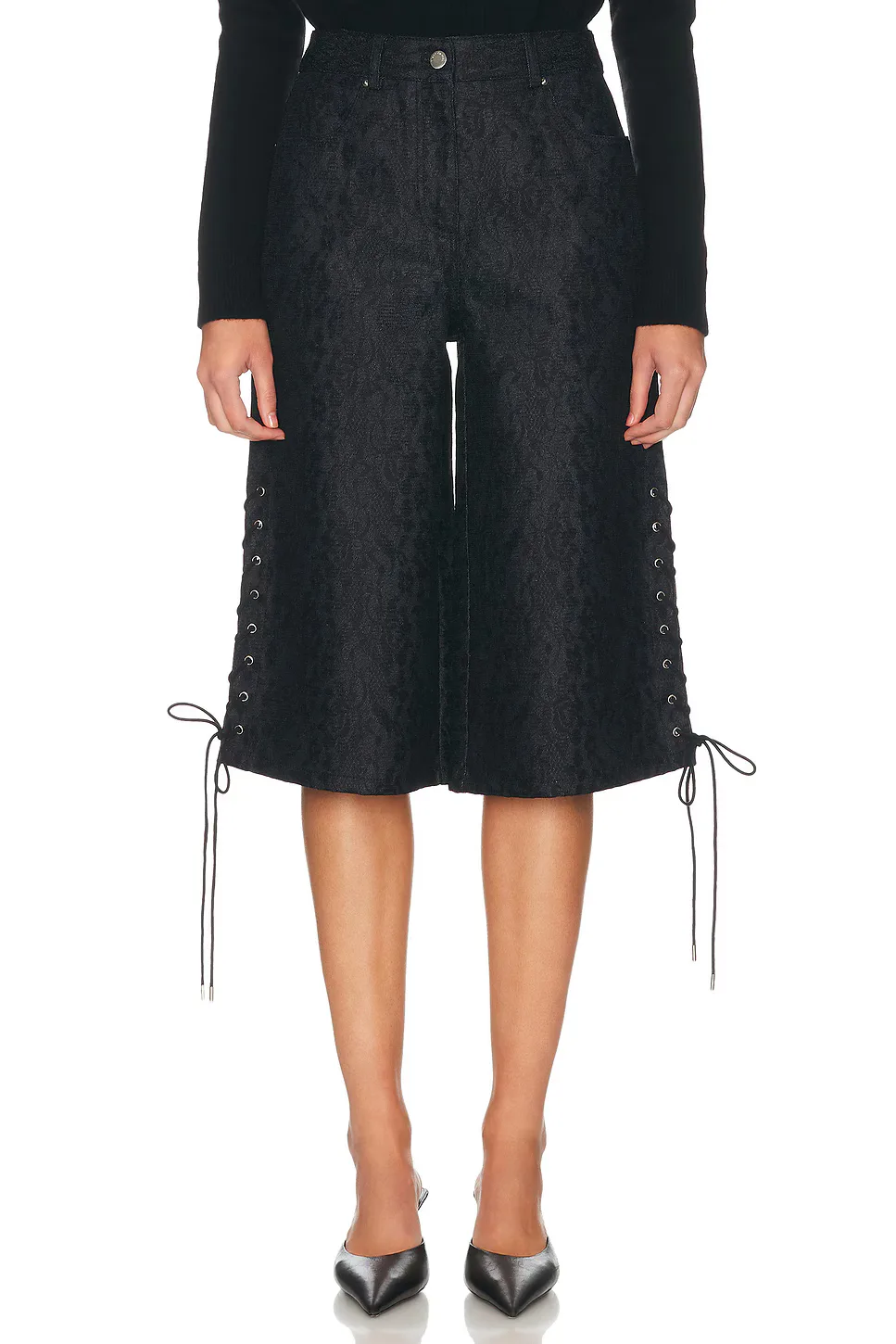 Lace Denim Culotte by Fleur Du Mal