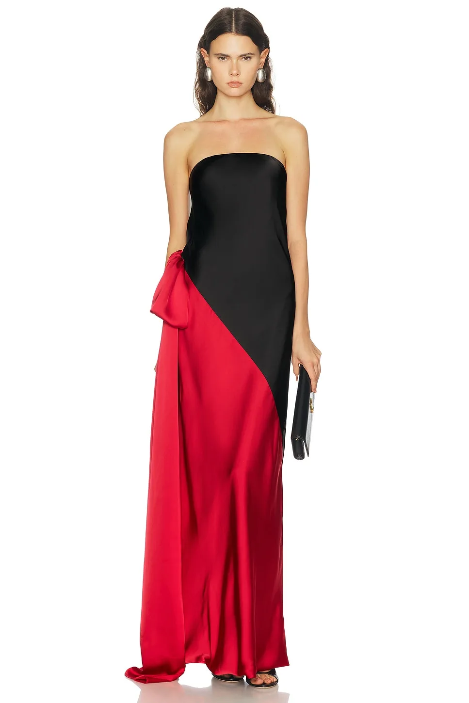 Spliced Bias Strapless Gown with Bow by Norma Kamali