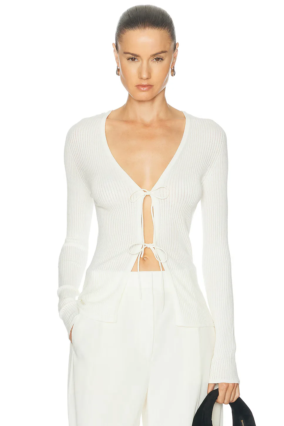 Rib Knit Long Sleeve Cardigan by Kiki De Montparnasse