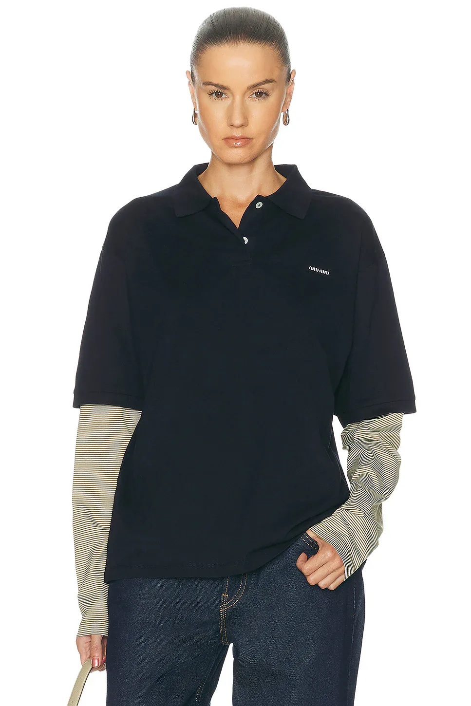 Jersey Polo Top by Miu Miu