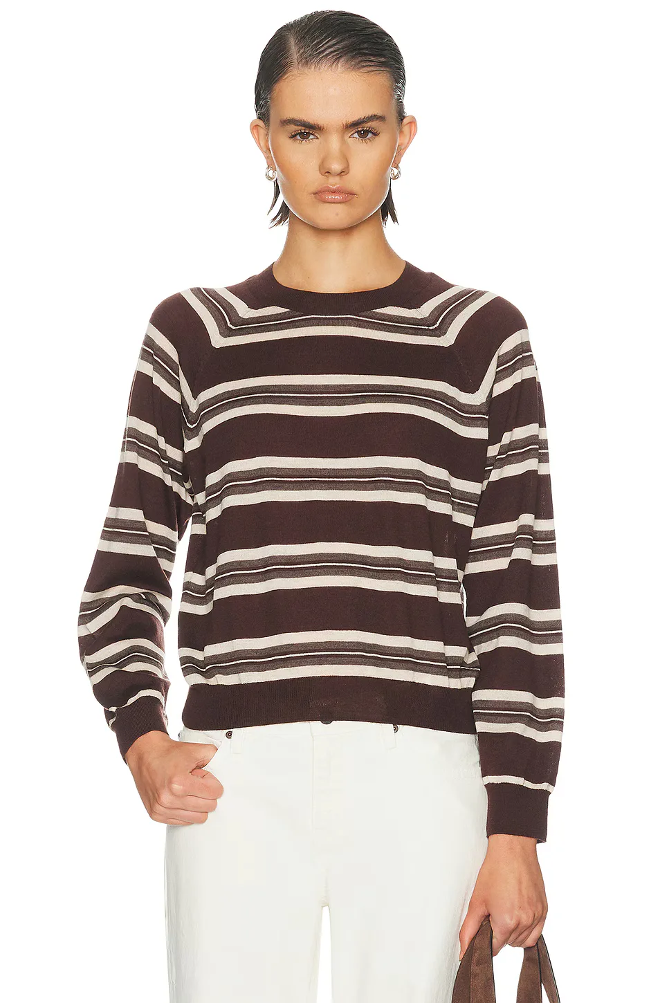 Long Sleeve Striped Raglan Tee by Sprwmn
