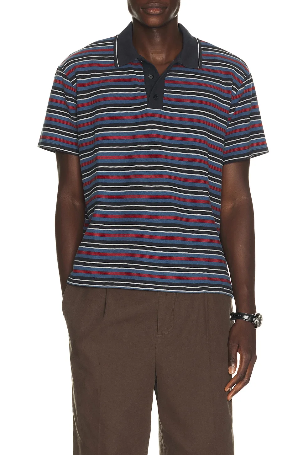 Stripe Pique Polo by rag & bone
