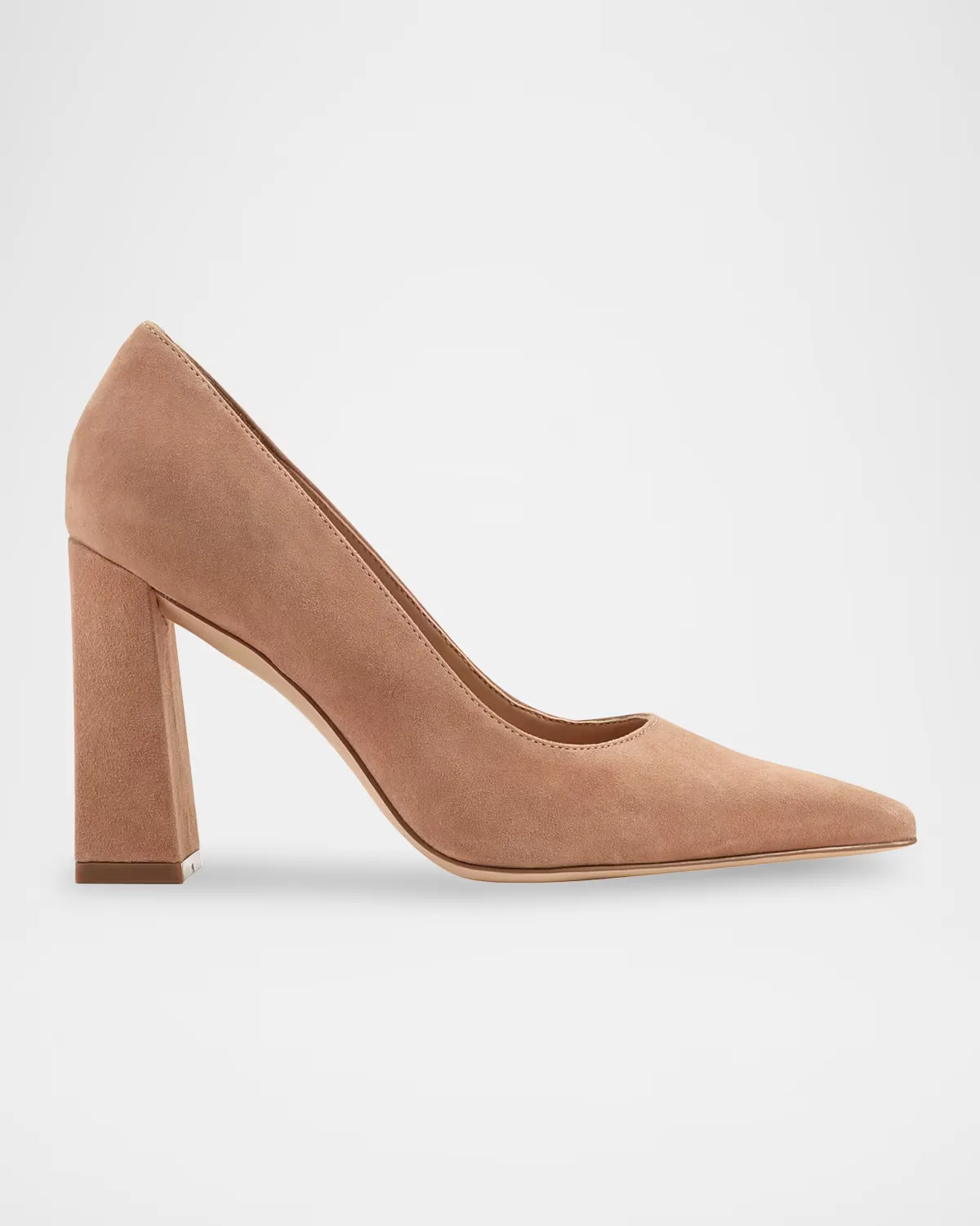 Minny Suede Snip Toe Block-Heel Pumps by Marc Fisher LTD