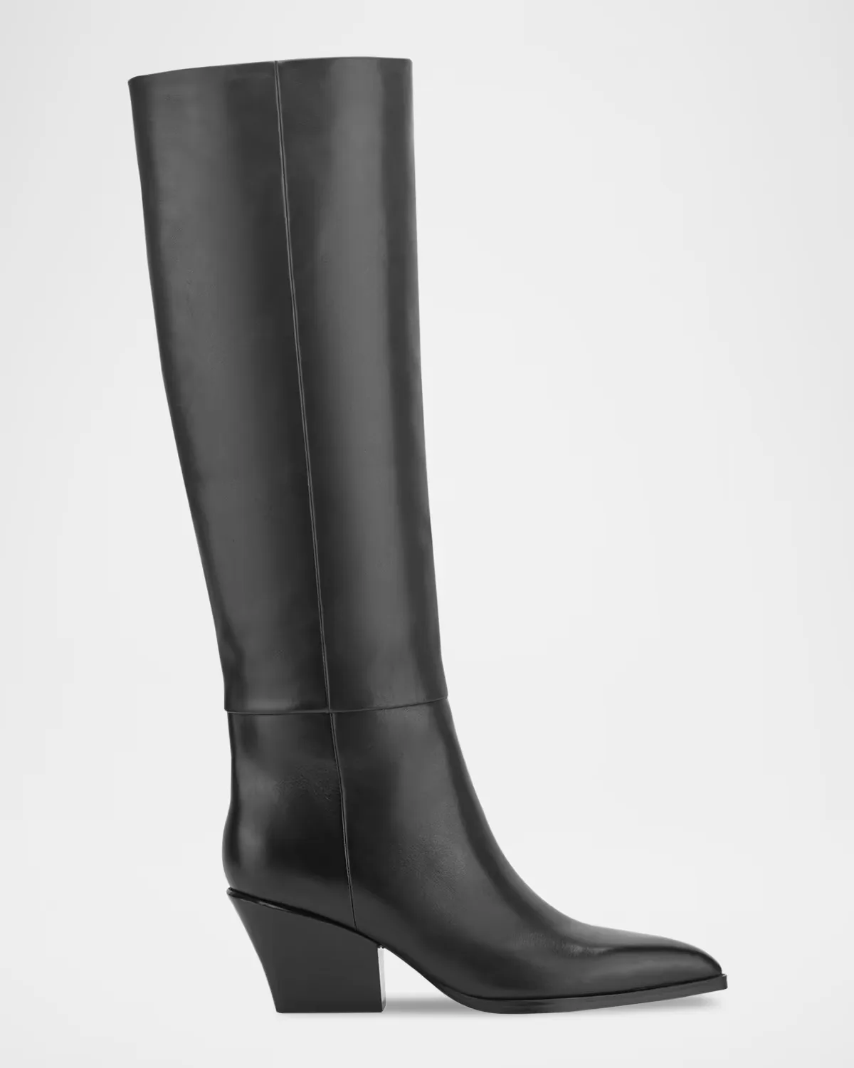 Tarrie Stacked Heel Leather Knee-High Boots by Marc Fisher LTD
