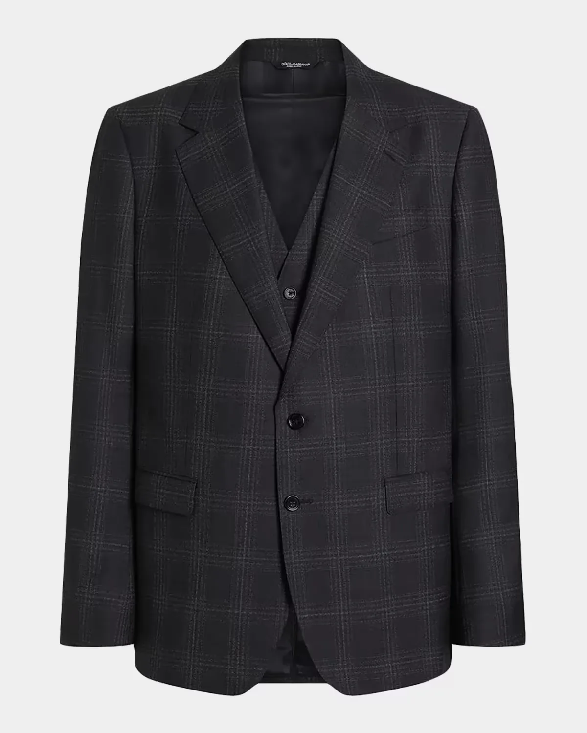 Single-Breasted Plaid Three-Piece Suit by Dolce & Gabbana