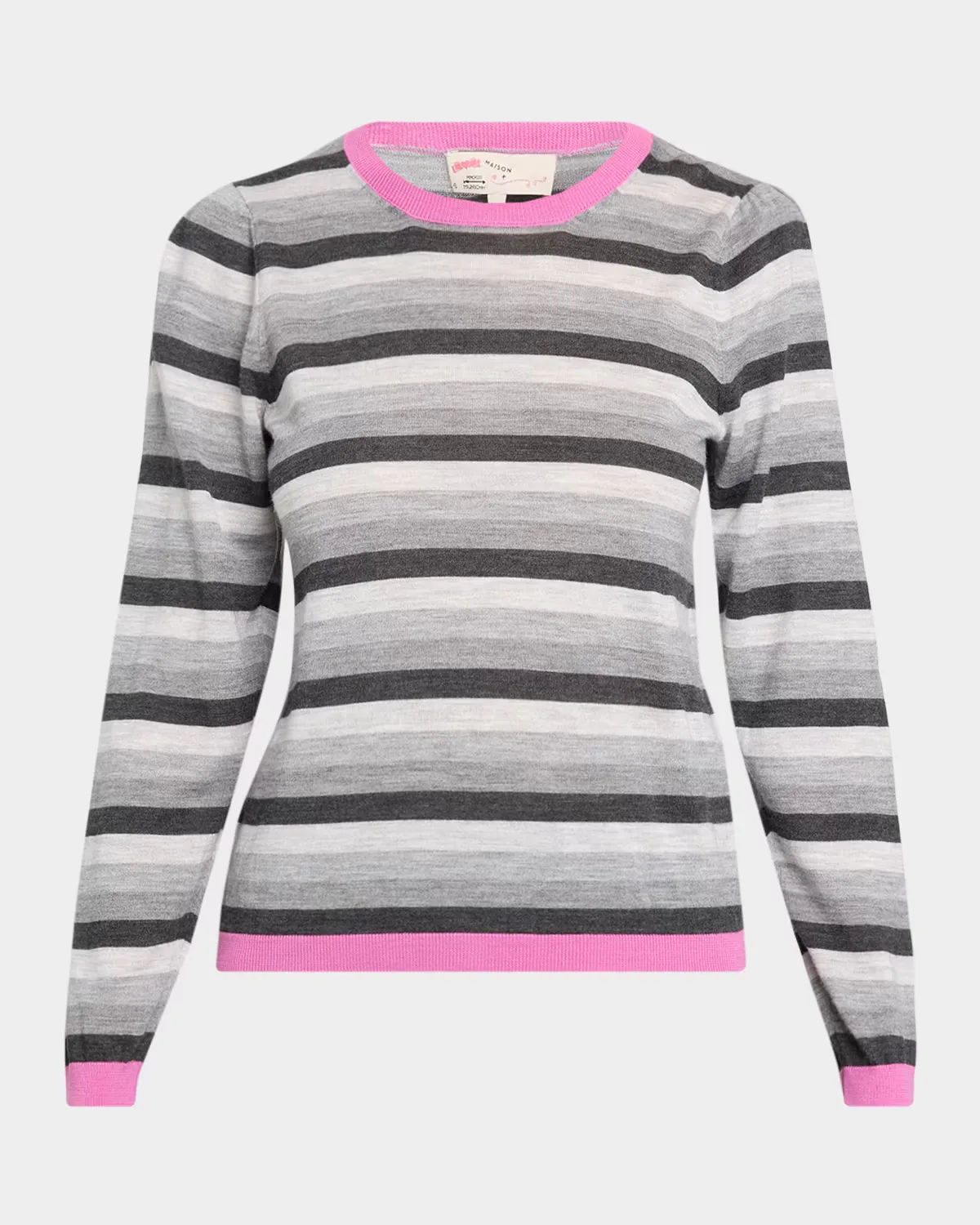 Striped Lightweight Wool Crewneck Sweater by Maison Common