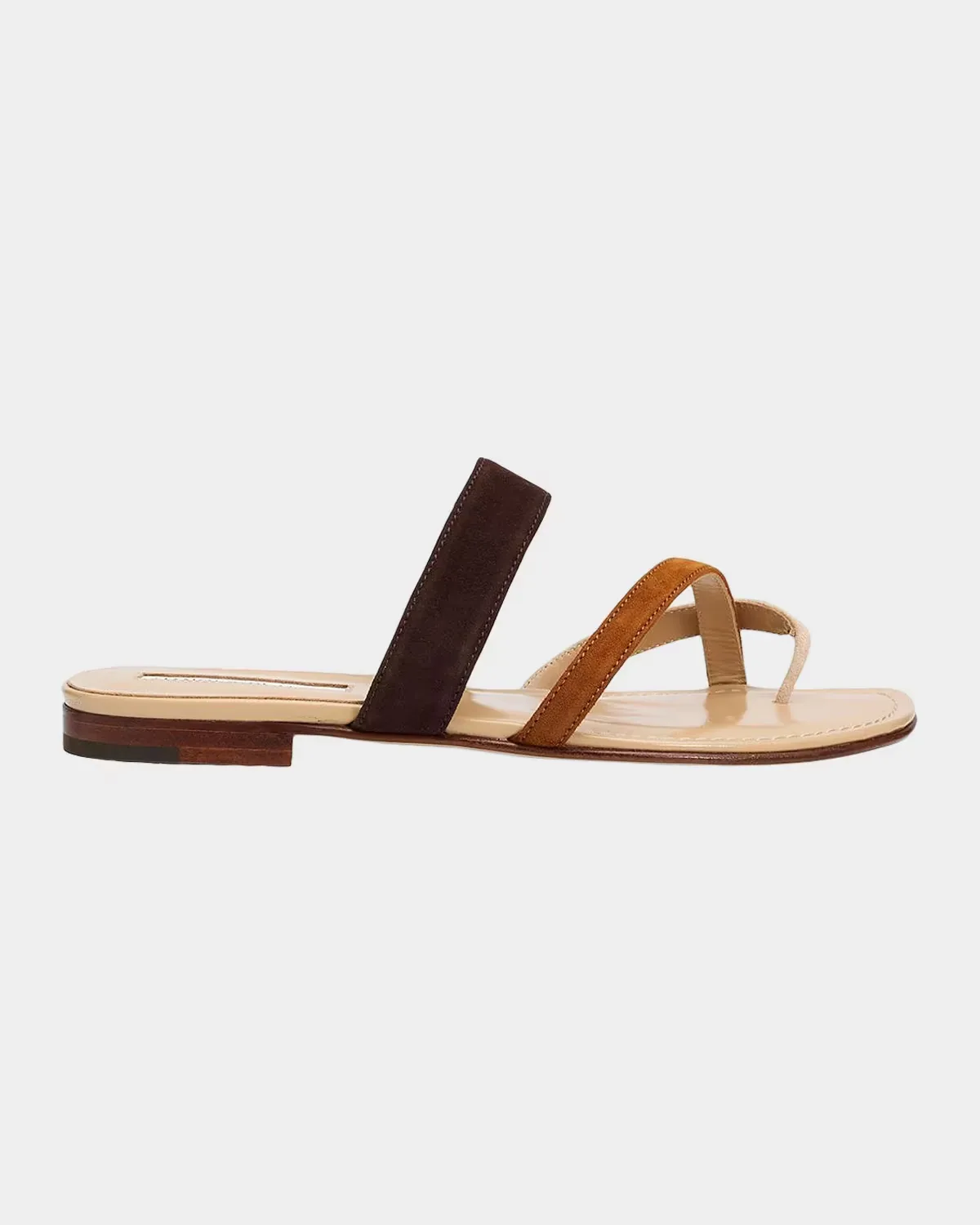 Susa Suede Crisscross Flat Sandals by Manolo Blahnik