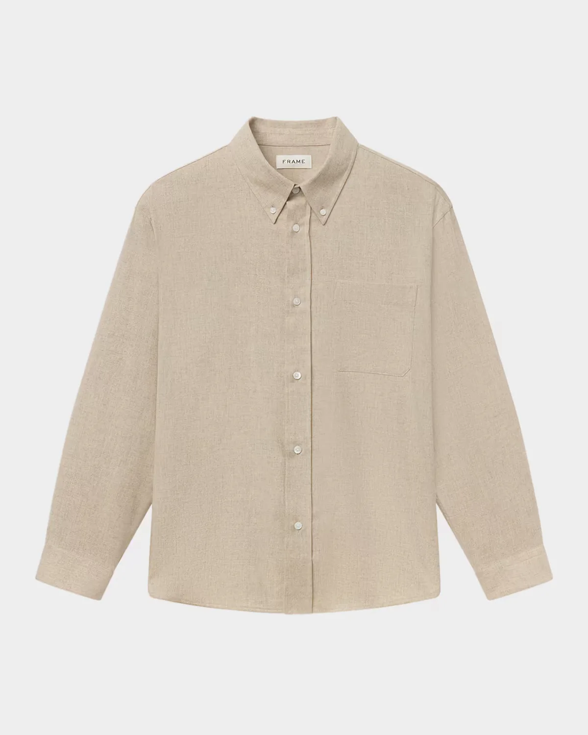Wool Blend Button-Down Shirt by FRAME