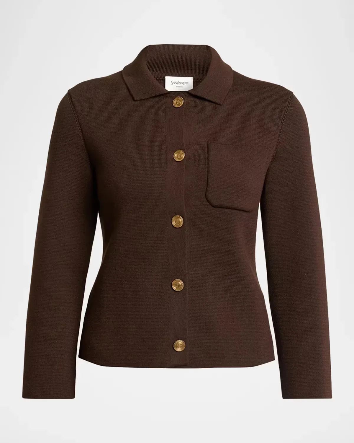 Wool Polo Cardigan by Saint Laurent