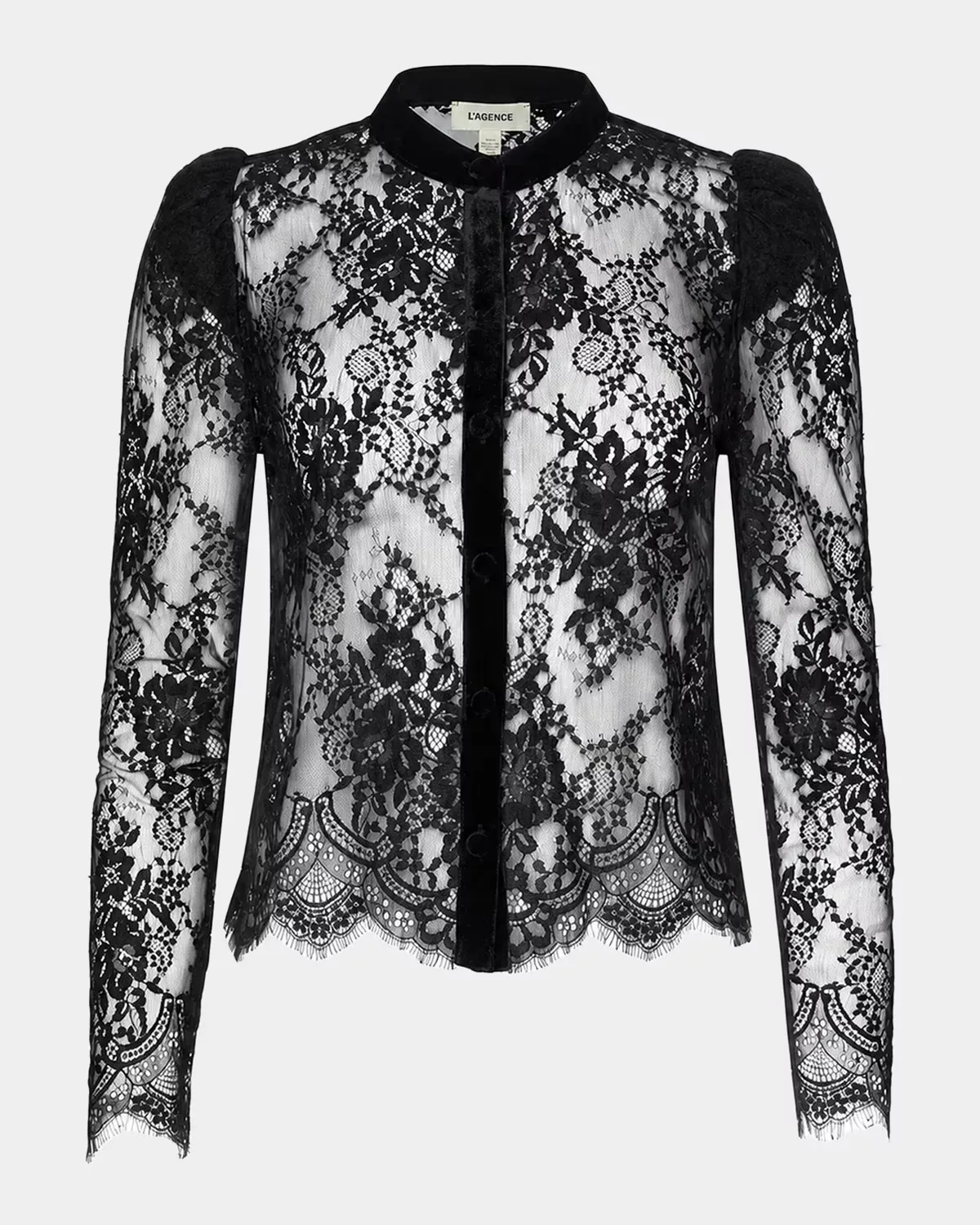 Dorothea Velvet Lace Blouse by L & apos;AGENCE