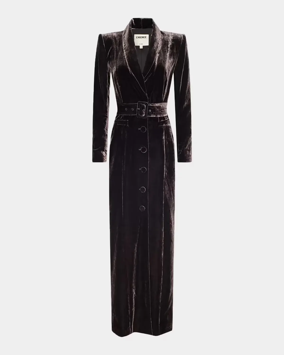 Raini Velvet Shawl-Collar Maxi Coat by L & apos;AGENCE