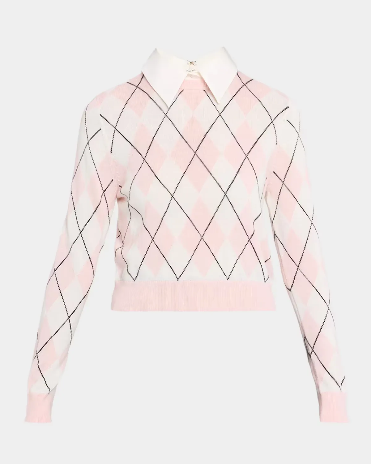 Carolann Argyle Knit Collared Sweater by Alice + Olivia