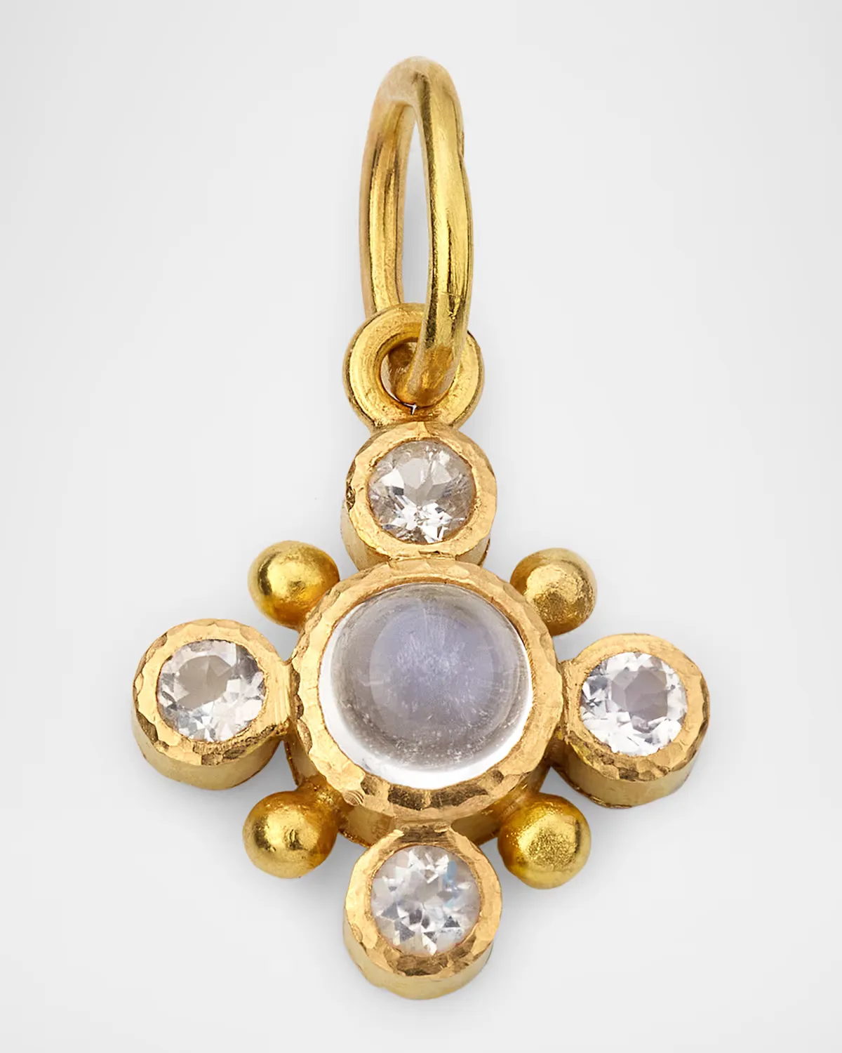 18K Small Round Moonstone Pendant by Elizabeth Locke