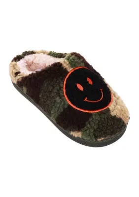 Classic Smiley Camo Slippers by Capelli New York