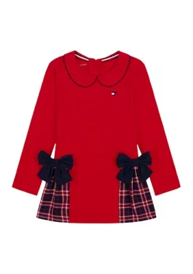 Plaid Inset Dress by Tommy Hilfiger